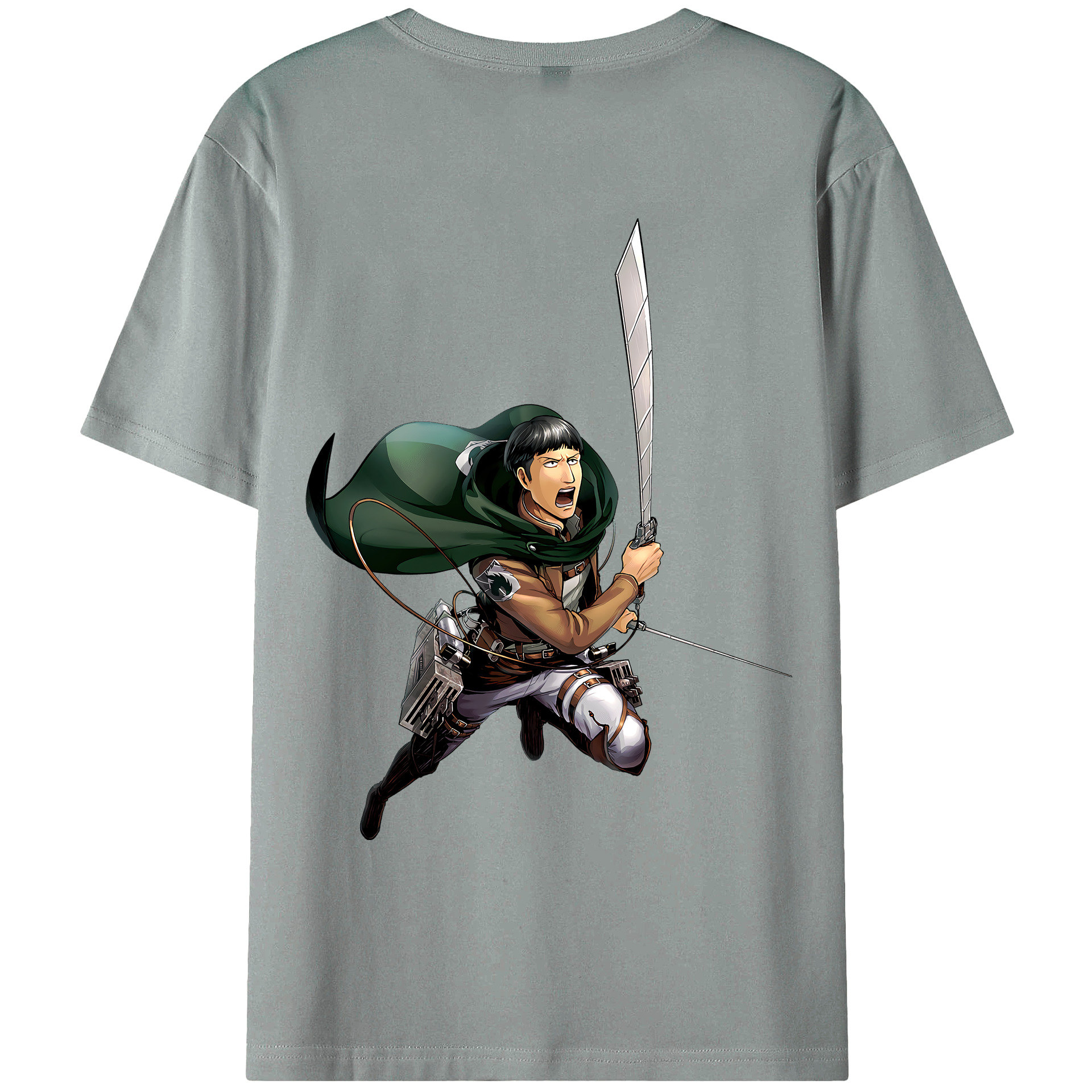 （画像用） 進撃の巨人 Attack on Titan 綿100％ メンズ半袖Tシャツ（バックプリント） 通気性